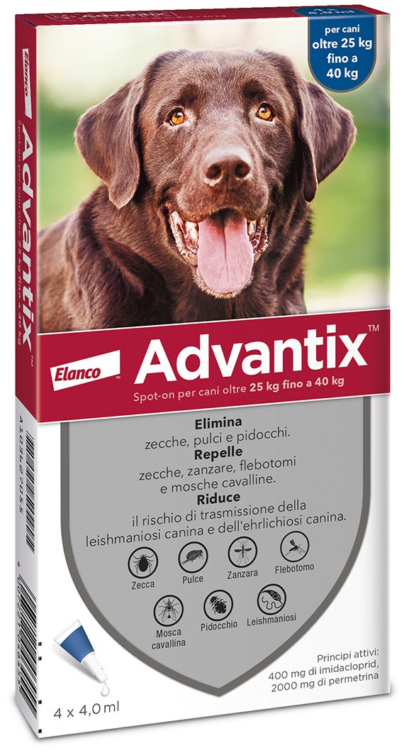 Advantix Spot On Per Cani da 25 a 40 Kg Soluzione 4 Pipette da 4,0 ml-2