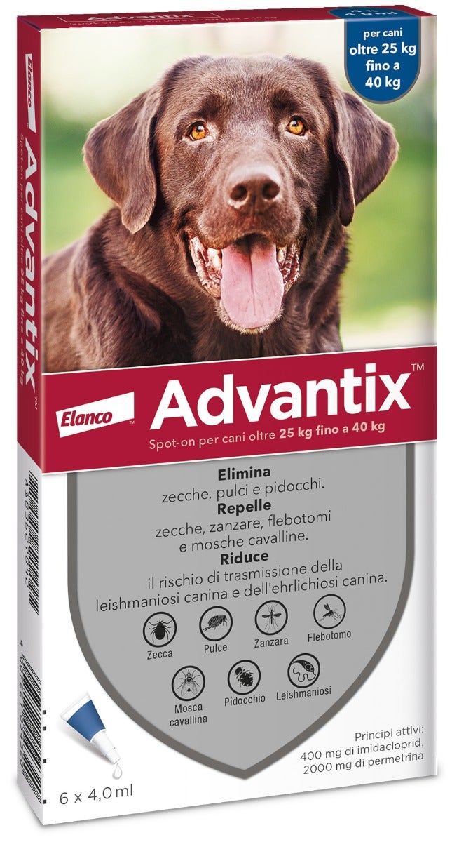 Advantix Spot On Per Cani da 25 a 40 Kg Soluzione 6 Pipette da 4,0 ml-4
