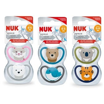 Nuk Space Chupete Silicona 0-6 Meses 2 Piezas-2