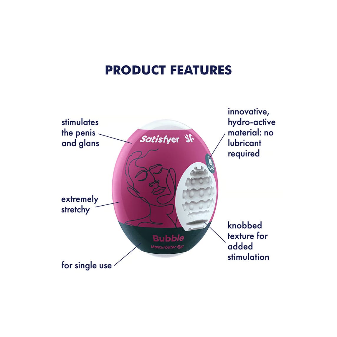Satisfyer Masturbator Egg Ovetto Uso E Getta Per Lui - Bubble