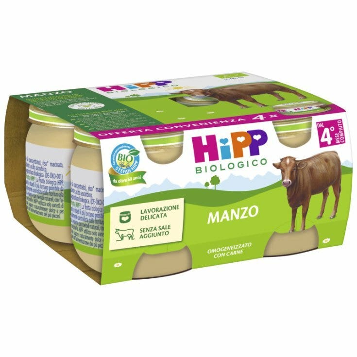 Hipp Bio Puré de ternera 4 x 80 g 4 meses +