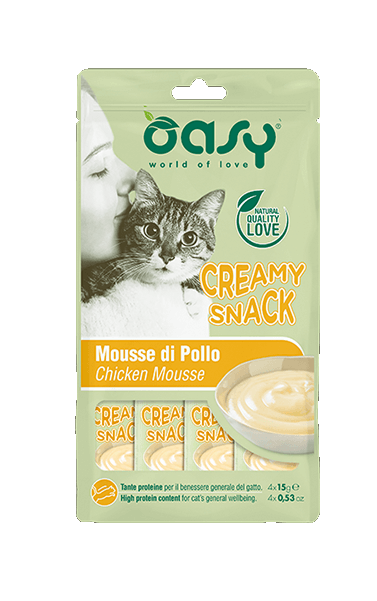 Oasy Snack Cat Snack cremoso de pollo 4 x 15 g