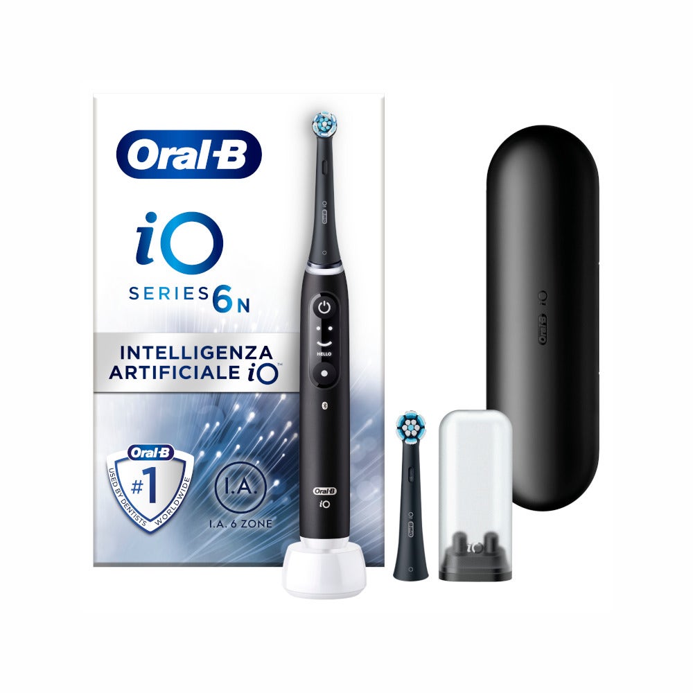 Oral-B iO6 Spazzolino Elettrico Ricaricabile Nero Con Custodia Da Viaggio