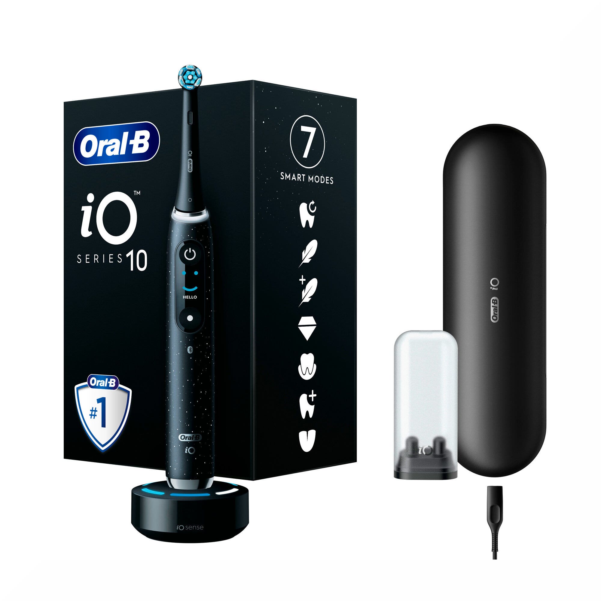 Oral-B Cepillo eléctrico iO 10 Negro + 1 cabezal + 1 estuche + 1 cargador