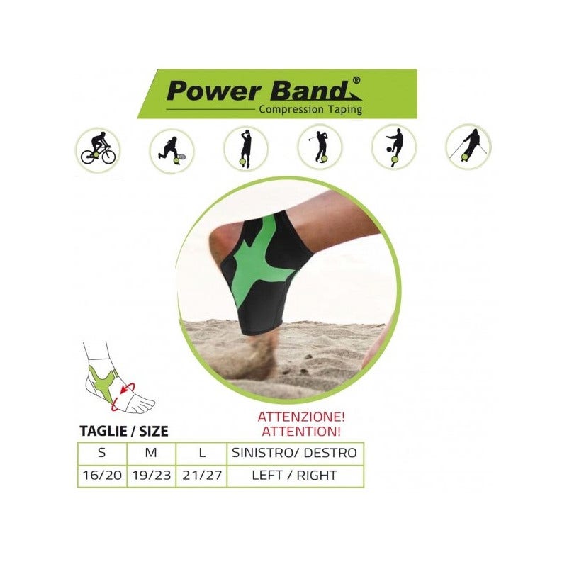 Tobillera Orione Con Cinta Power Band Integrada Negra Izquierda Talla S 489-2