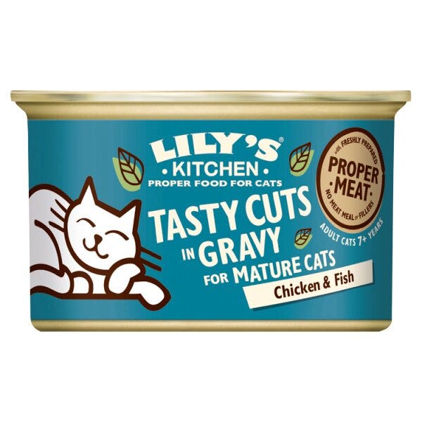 Lily's Kitchen Trozos sabrosos de pollo y pescado para gatos maduros 85 g
