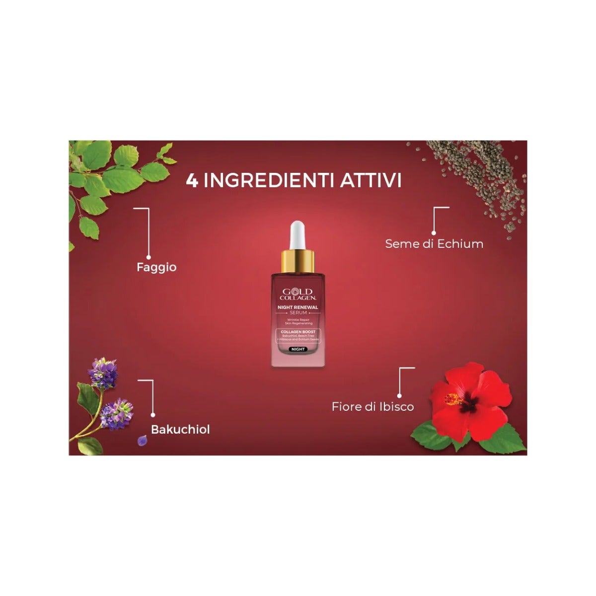 Gold Collagen Night Renewal Siero Viso 30ml