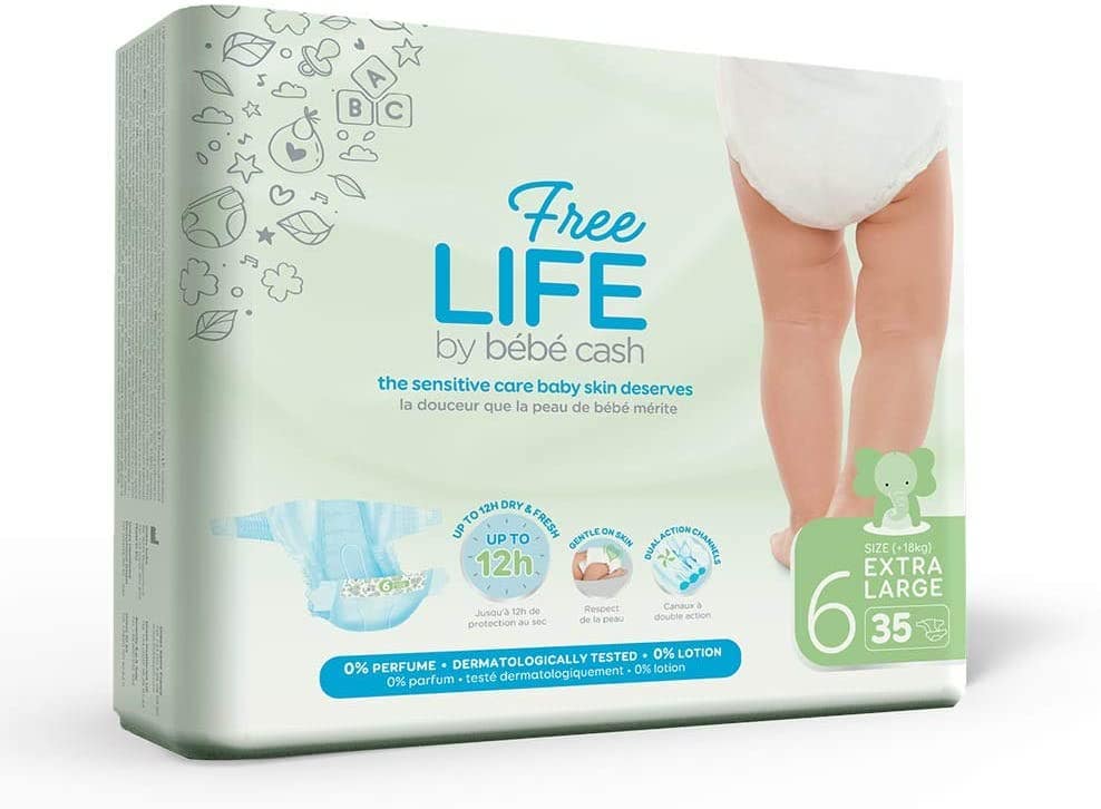 Freelife Bebe Cash Pañales Talla 6 Extra Grande 35 Piezas 18Kg +-2