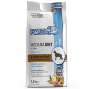Forza10 Croquetas Dietéticas Medianas de Caballo y Guisantes para Perros Medianos Bolsa 1,5kg-1