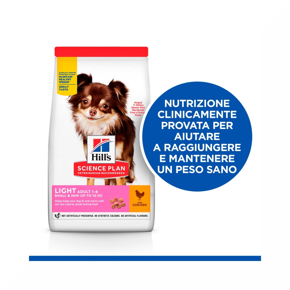 Hill's Science Plan Light Small & Mini Adult Crocchette Con Pollo Per Cani Sacco 6 Kg