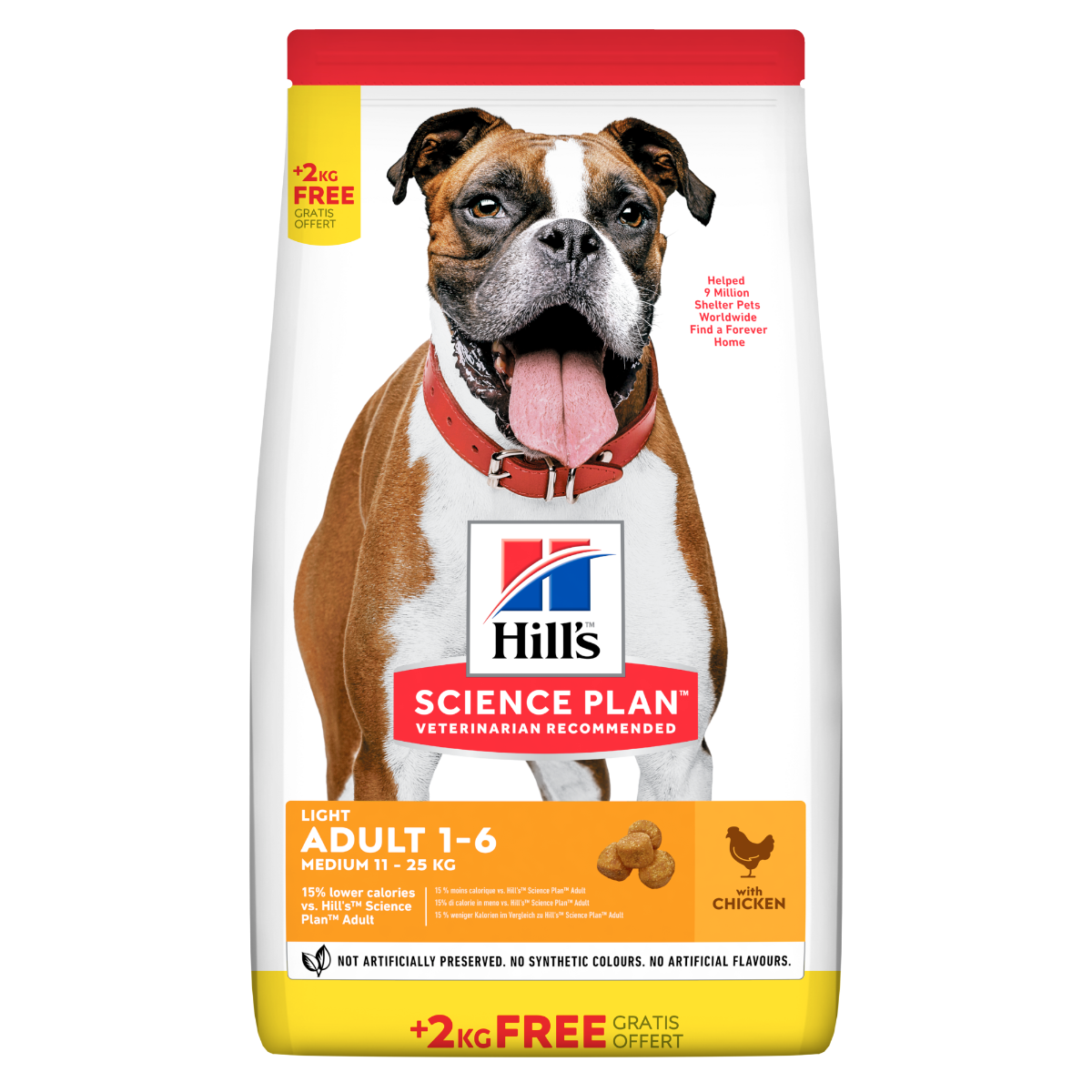 Hill's Science Plan Light Adult Crocchette Con Pollo Per Cani Taglia Media Sacco 14 Kg