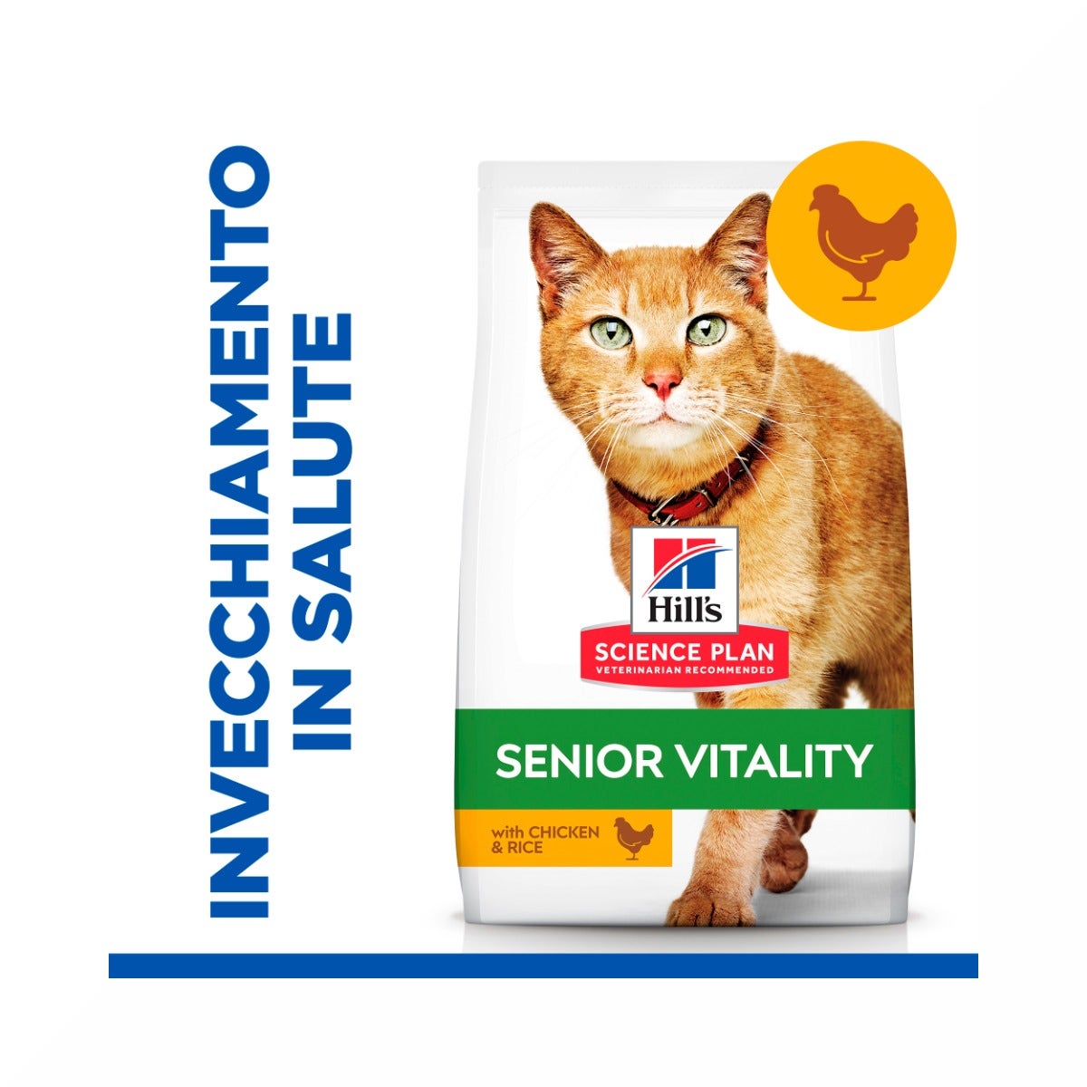 Hill's Science Plan Senior Vitality Adult 7+ Crocchette Per Gatti Con Pollo E Riso 300g