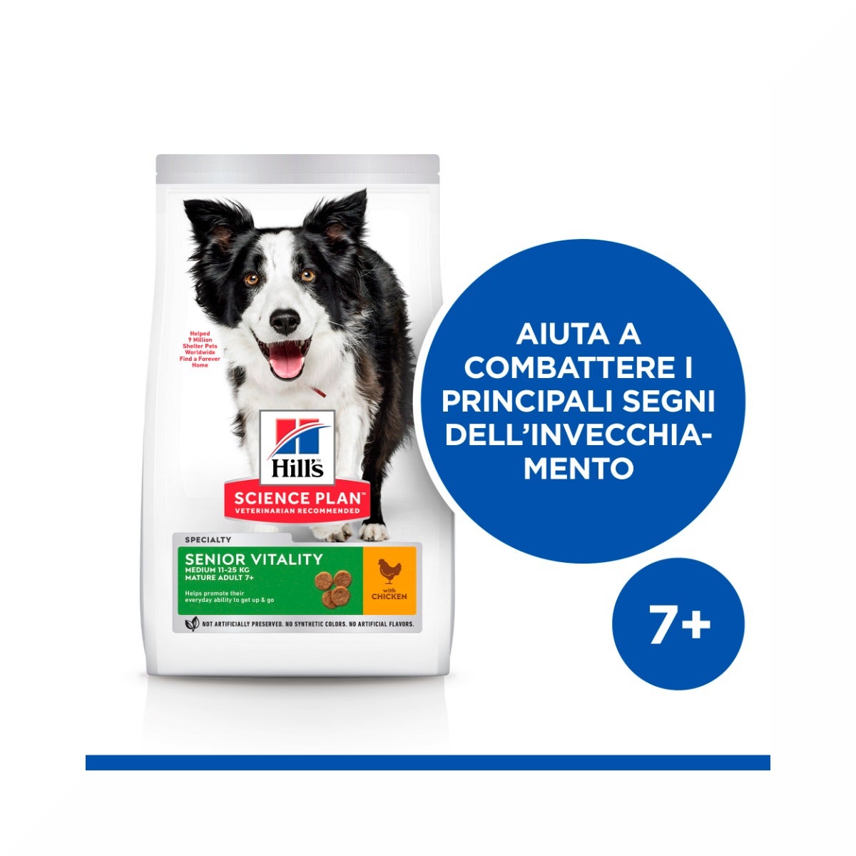 Hill's Science Plan Senior Vitality Mature Adult 7+ Crocchette Con Pollo E Riso Per Cani Taglia Media 12Kg