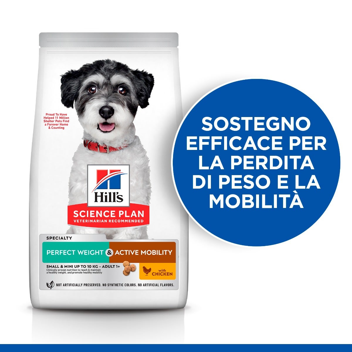 Hill's Science Plan Perfect Weight & Active Mobility Adult Crocchette Con Pollo Per Cani Taglia Piccola Sacco 1,5 kg
