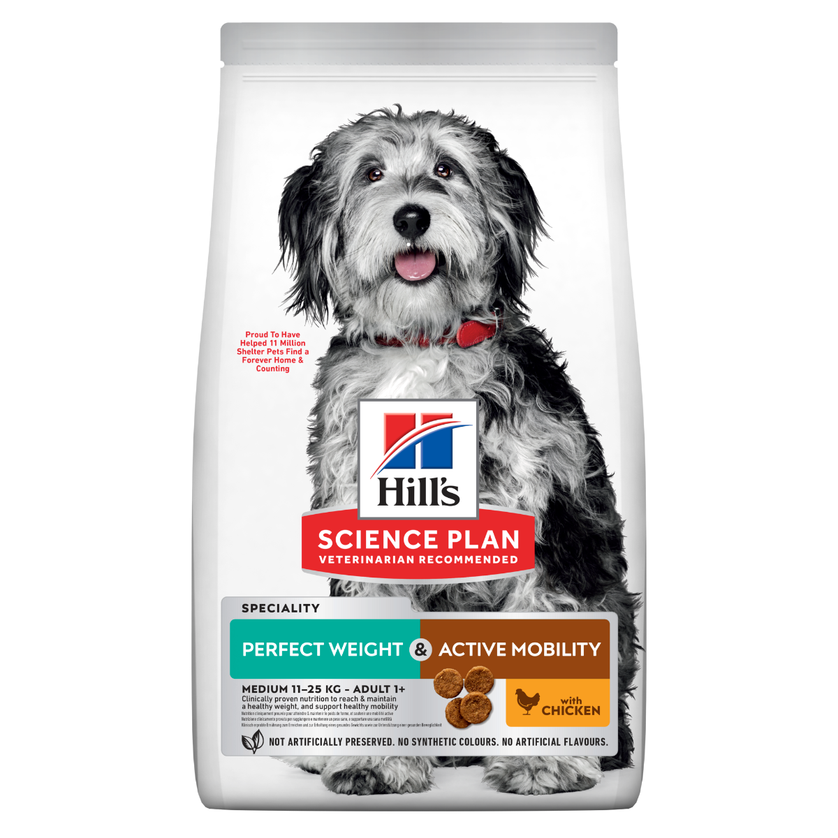 Hill's Science Plan Perfect Weight & Active Mobility Adult Crocchette Con Pollo Per Cani Taglia Media Sacco 2,5 Kg