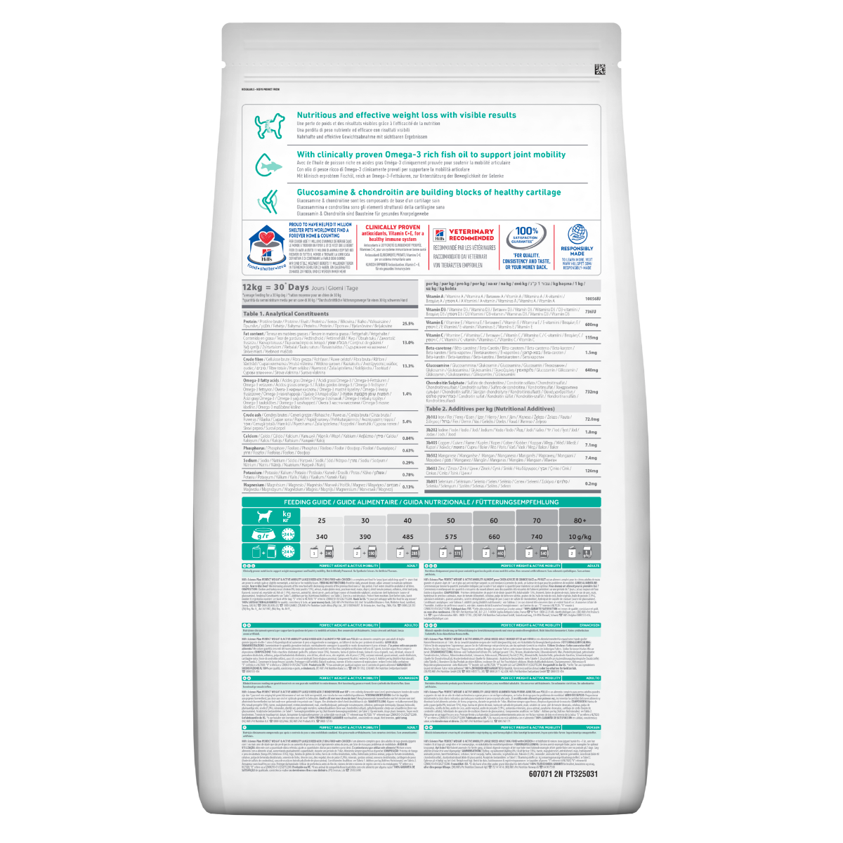 Hill's Science Plan Perfect Weight & Active Mobility Adult Crocchette Con Pollo Per Cani Taglia Grande Sacco 12 Kg