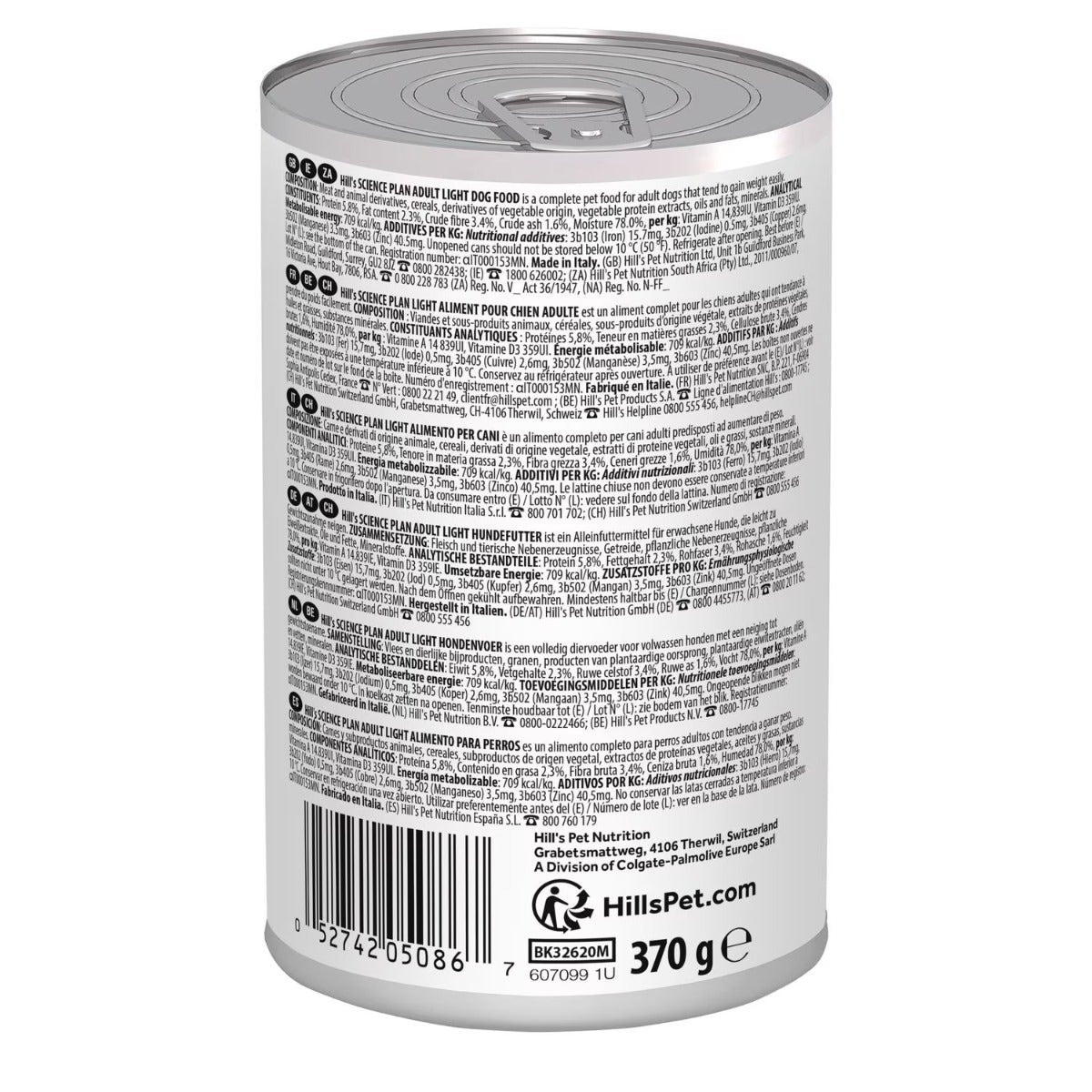 Hill's Science Plan Light Medium Adult Alimento Per Cani Scatoletta 370g