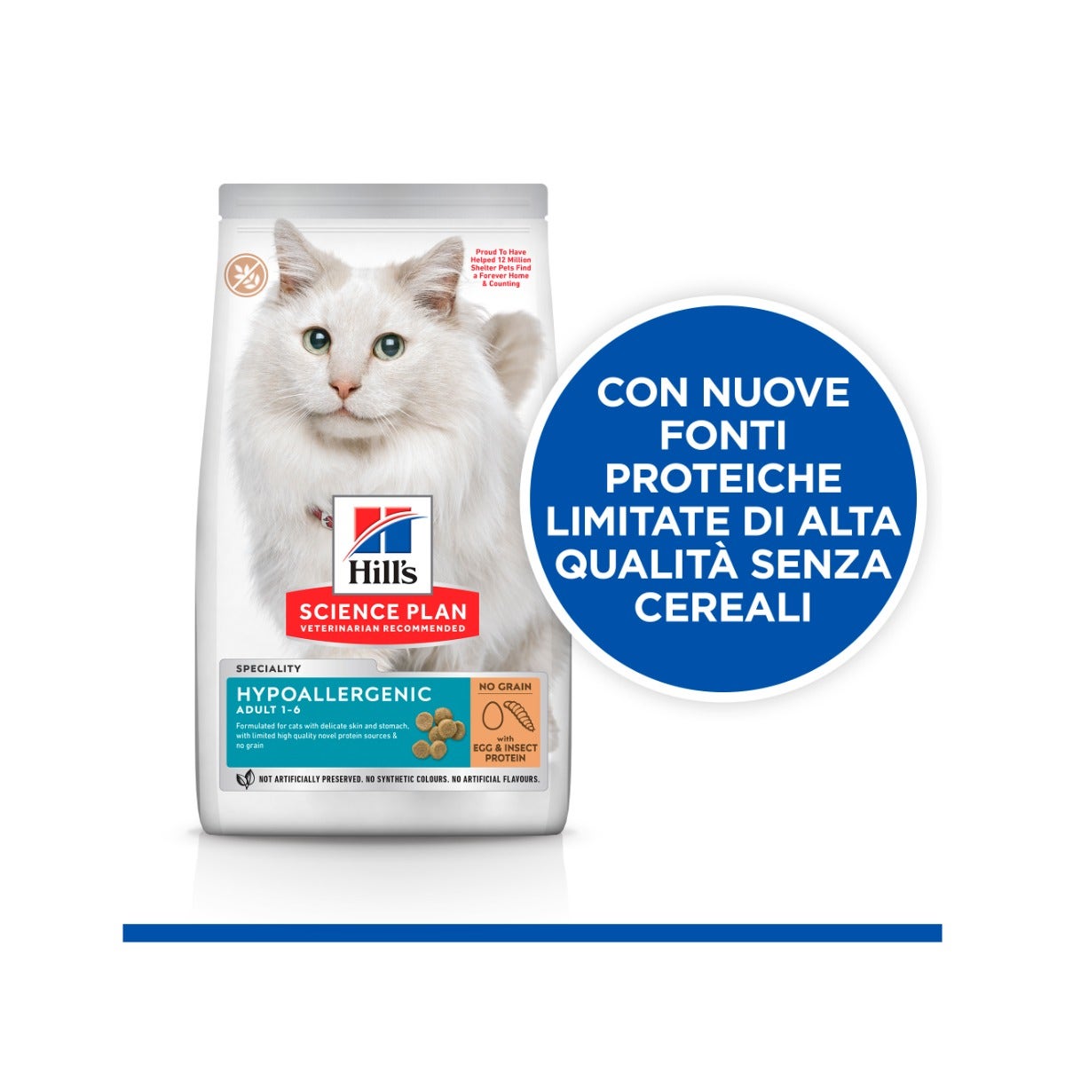 Hill's Science Plan Hypoallergenic Adult Alimento Secco Per Gatti Con Uova E Insetti 1,5Kg