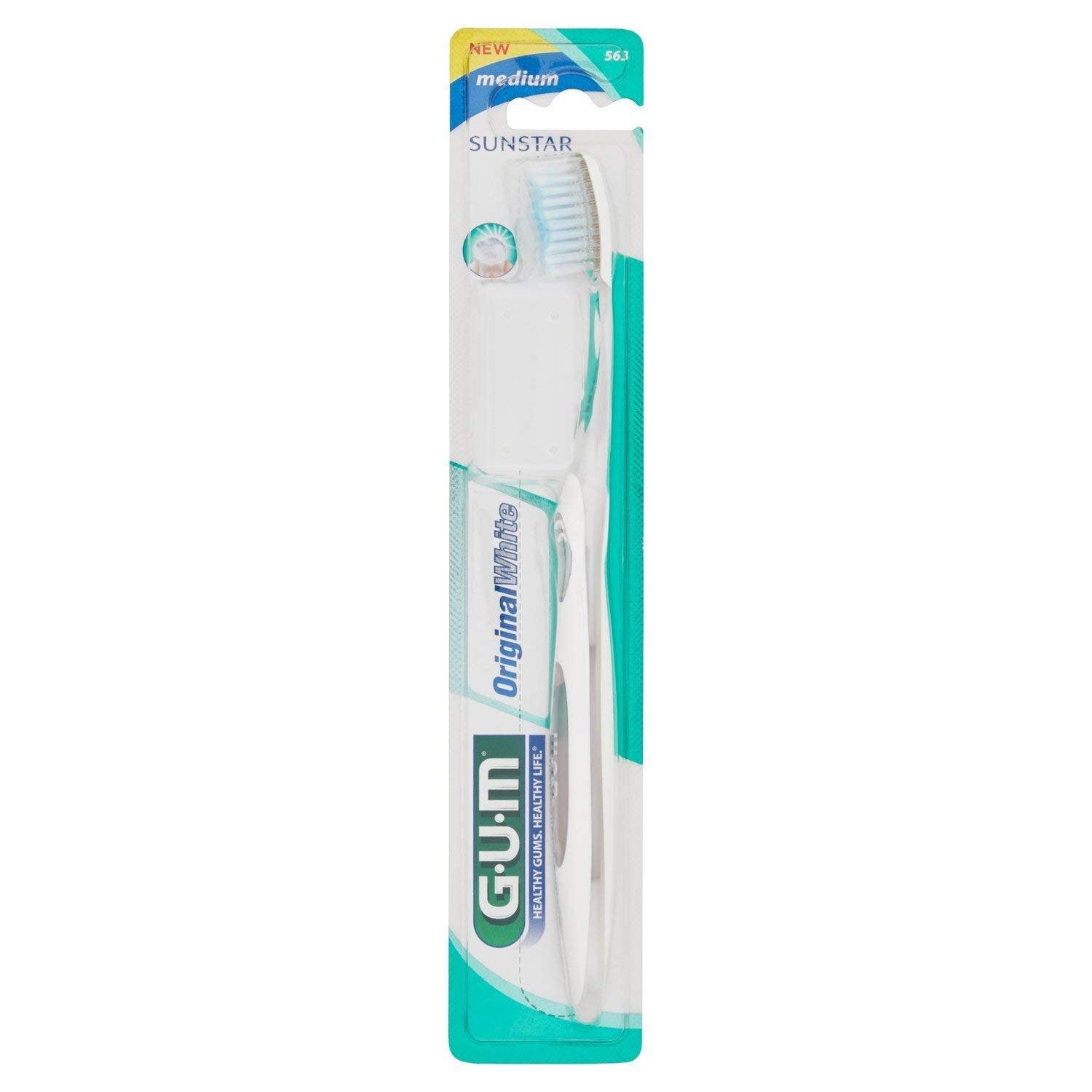 Gum Original Blanco Medio Cepillo De Dientes Antimanchas-2