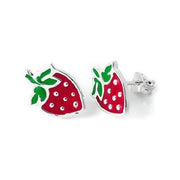 Bioetic Bijoux Pendientes Fresa Esmaltados Plata 1 Par-1