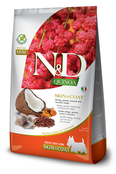 Farmina N&D Quinoa Skin & Coat Herring Cibo Secco Per Cani Adulti Taglia Mini 800g