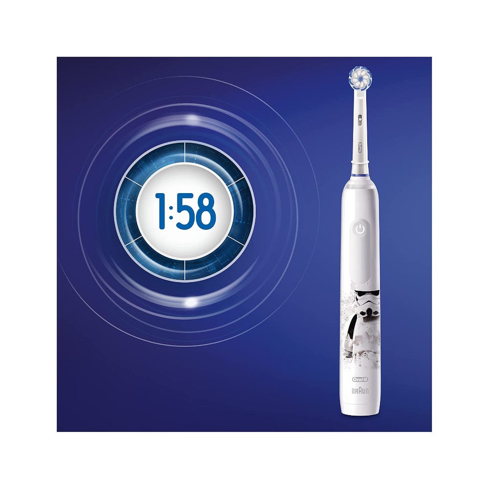 Oral-B Pro3 Junior Star Wars Spazzolino Elettrico Ricaricabile Bambini + 1 Testina Di Ricambio