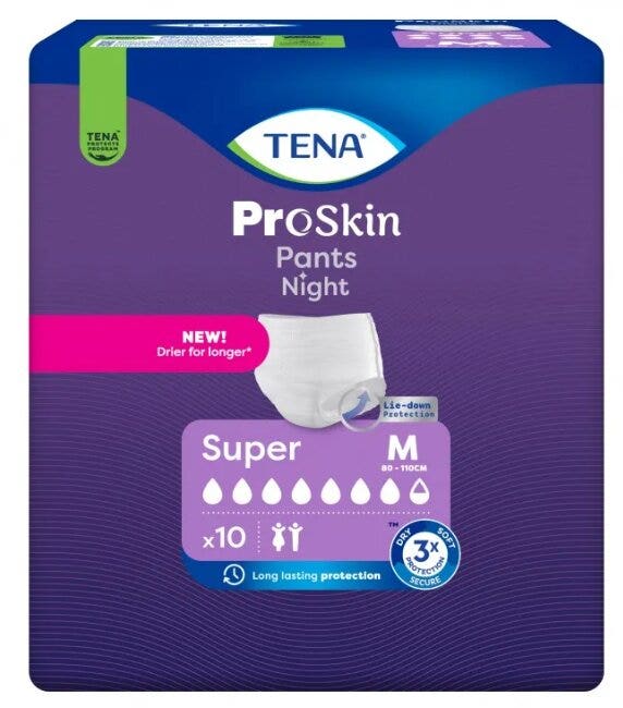 Tena Pants Night Pañal tipo braguita Super Talla M 10 unidades
