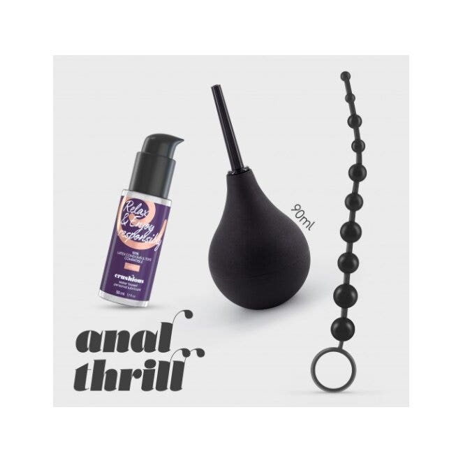 Crushious Anal Thrill Doccia Anale 90ml + Lubrificante 50ml + Catena Anale 10 Perle