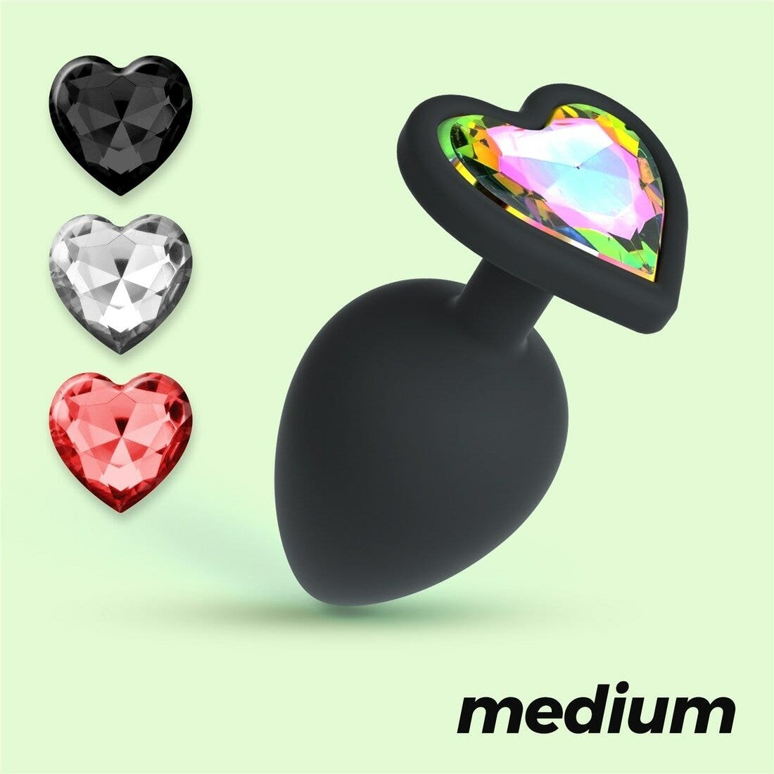 Crushious Cuore Plug Anale Medio Con 4 Gioielli Intercambiabili