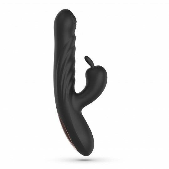 Crushious Lapin Vibratore Rabbit Ricaricabile Con Spinta Nero