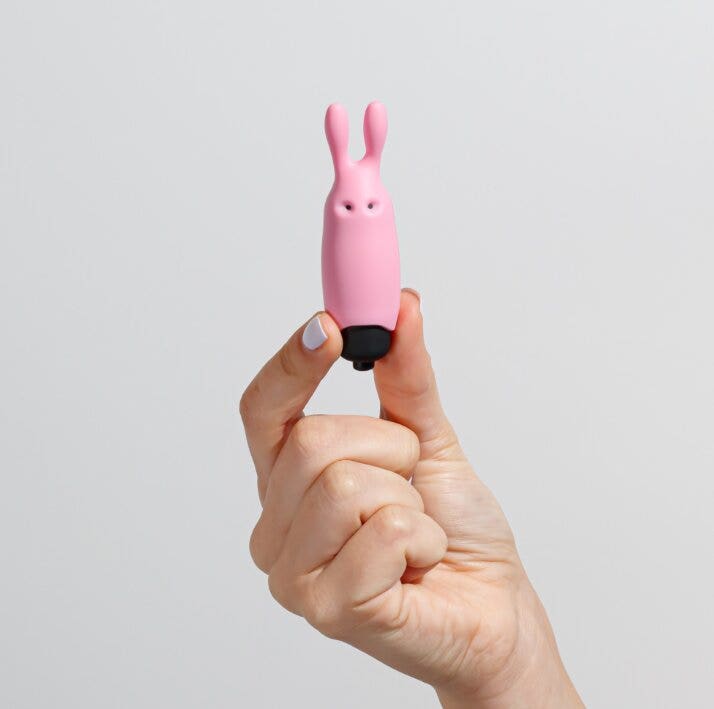 Crushious O-Pet Vibratore Tascabile Coniglio Con Palla A 10 Vibrazioni Rosa Pastello