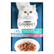 Purina Gourmet Perle Piaceri del Mare Filetes en salsa de pescado del océano y gambas 85 g