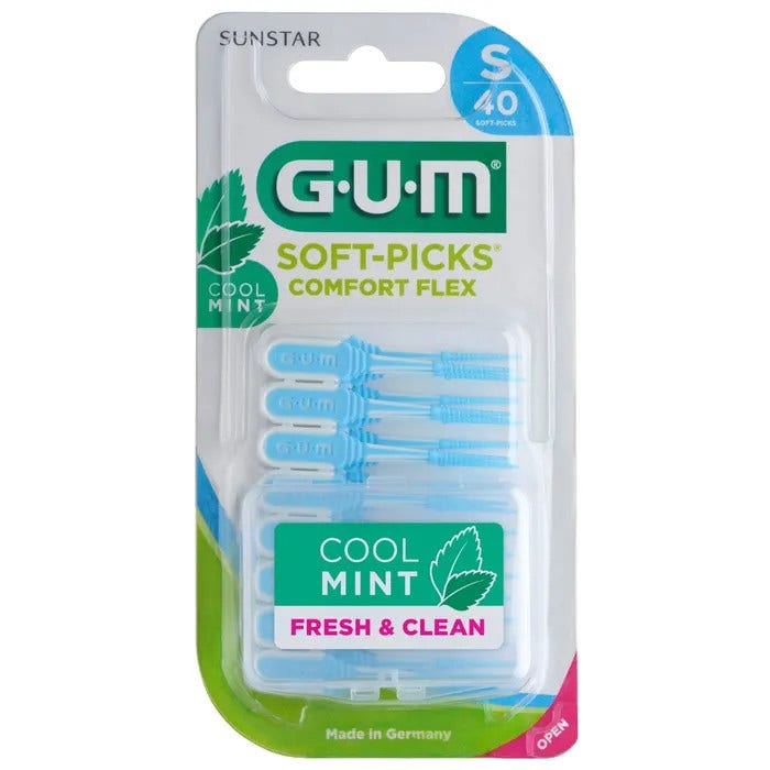 Gum Soft Pick Mint Comfort Flex Cepillos pequeños 40 unidades