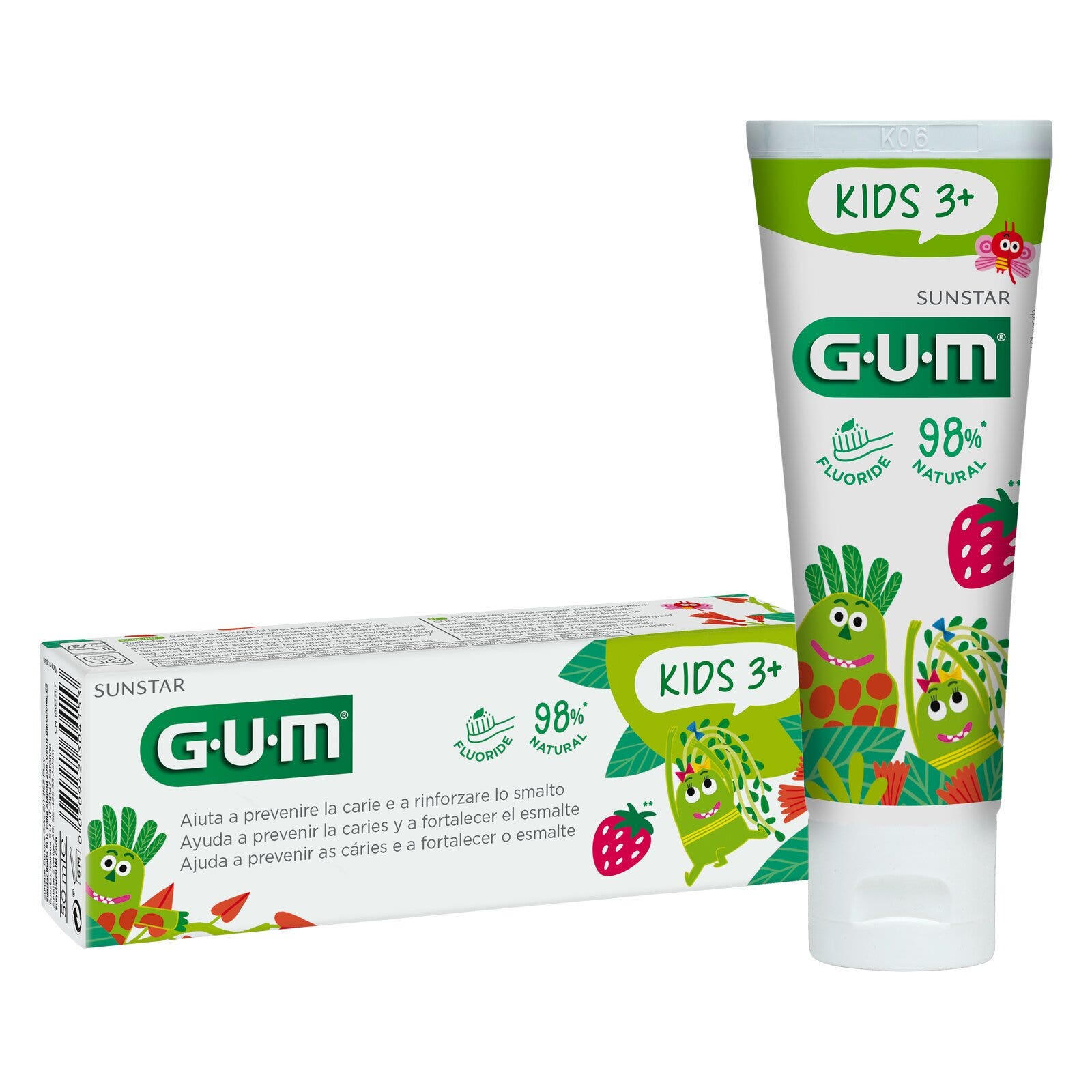 Gum Kids Monster Dentífrico para niños de 3 a 6 años 50 ml