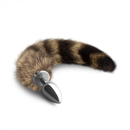 Crushious Plug Anale Foxy in Metallo Argentato con Coda