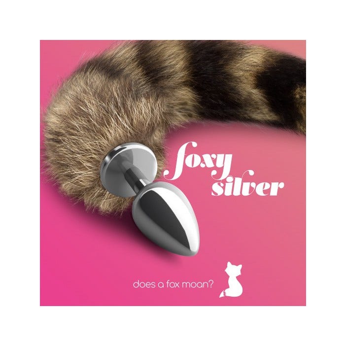 Crushious Plug Anale Foxy in Metallo Argentato con Coda