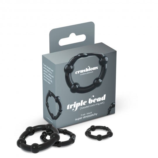 Crushious Triple Bead Set di Anelli per il Pene Neri