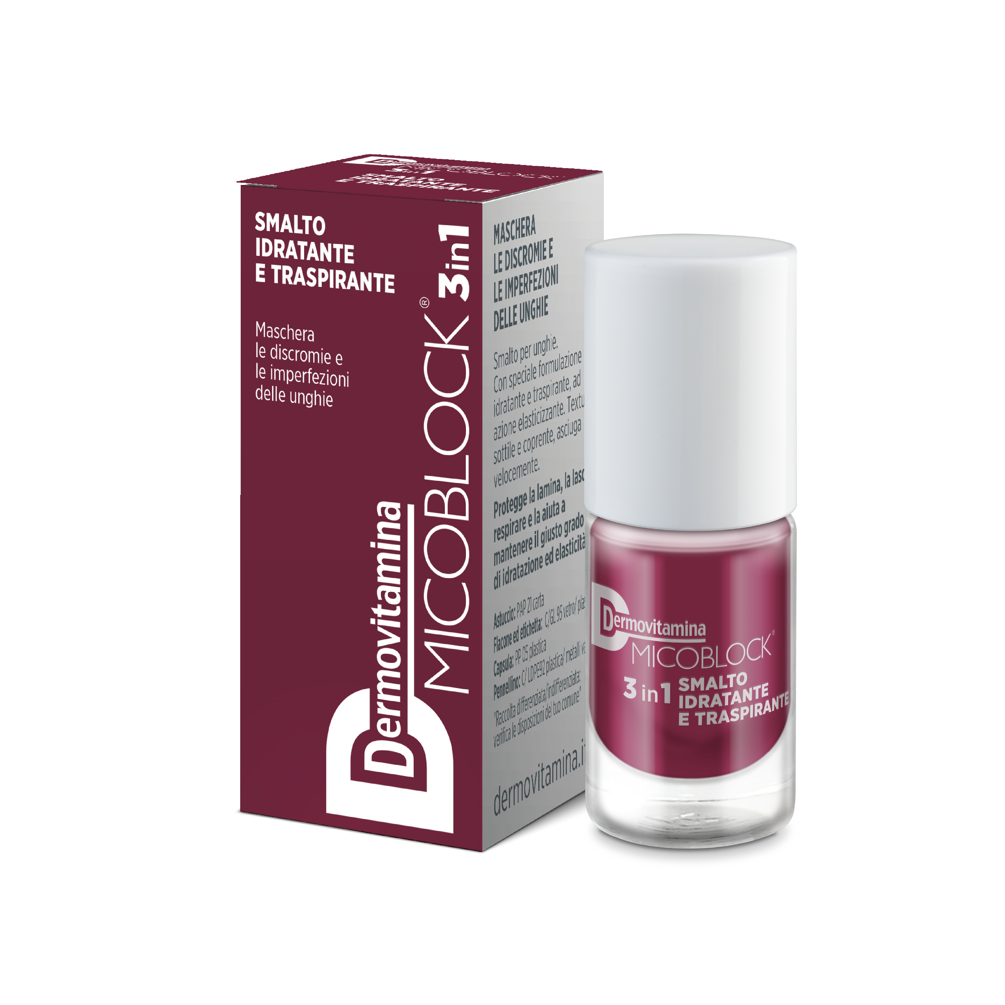 Dermovitamina Micoblock 3 en 1 Esmalte Burdeos 5 ml