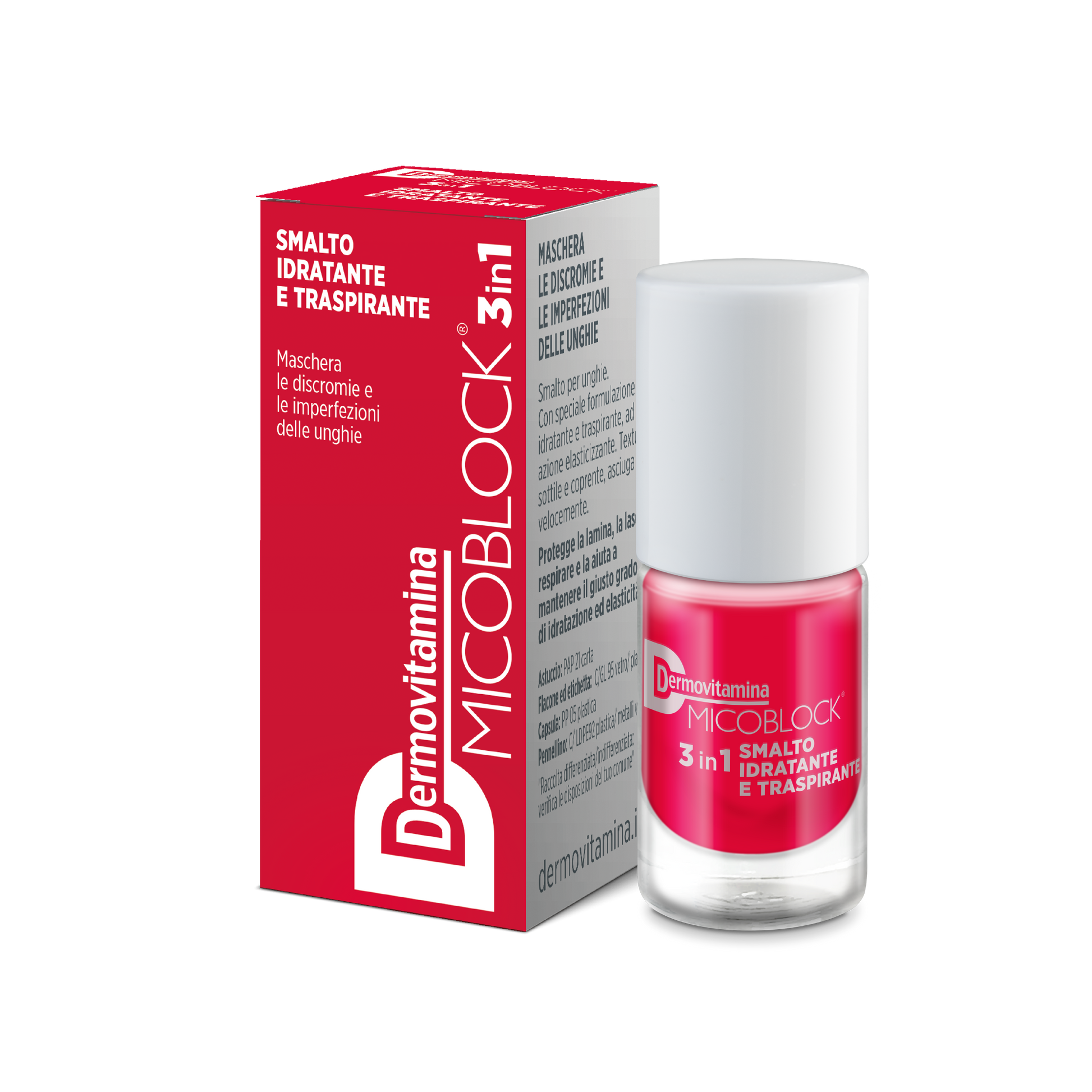 Dermovitamina Micoblock 3 En 1 Esmalte De Uñas Rojo 5ml-2