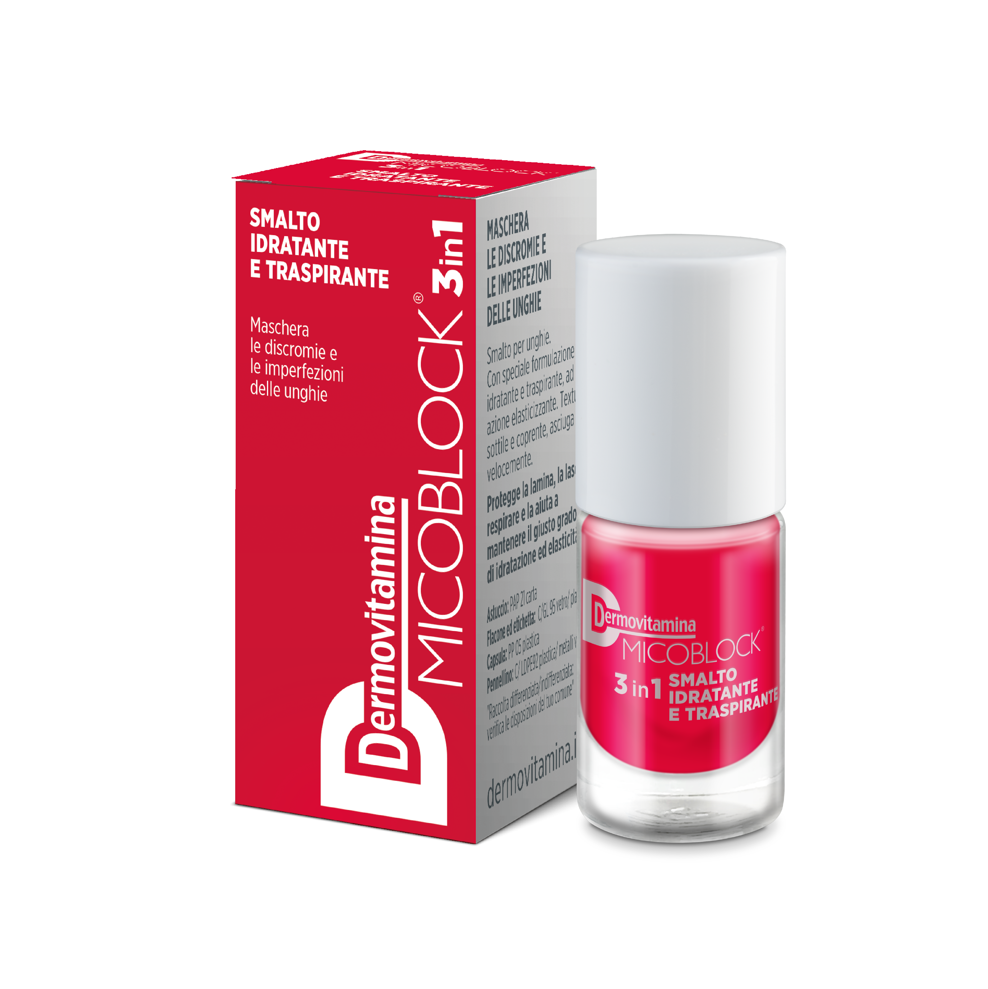 Dermovitamina Micoblock 3 En 1 Esmalte De Uñas Rojo 5ml-2