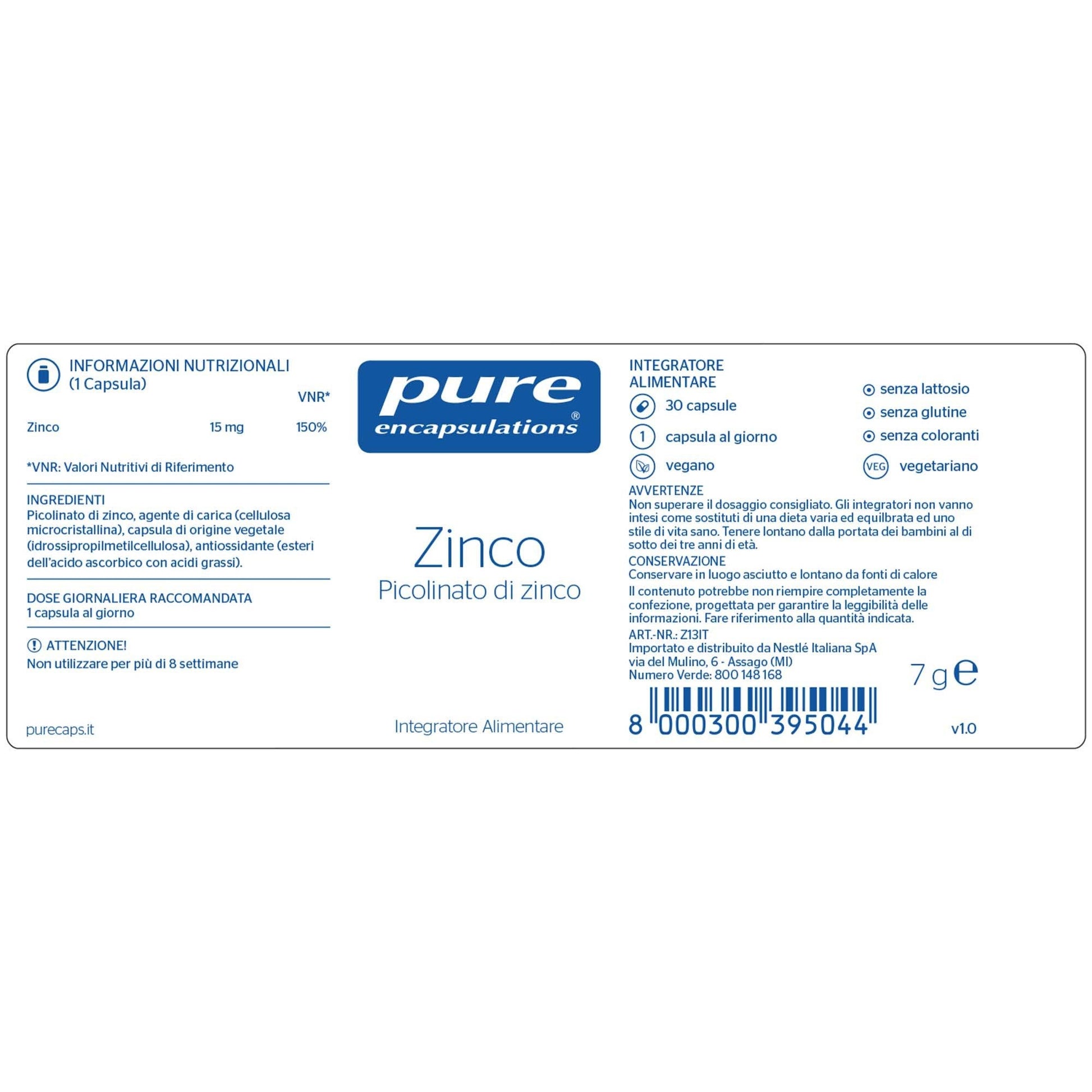Encapsulaciones Puras Zinc 30 Cápsulas-2