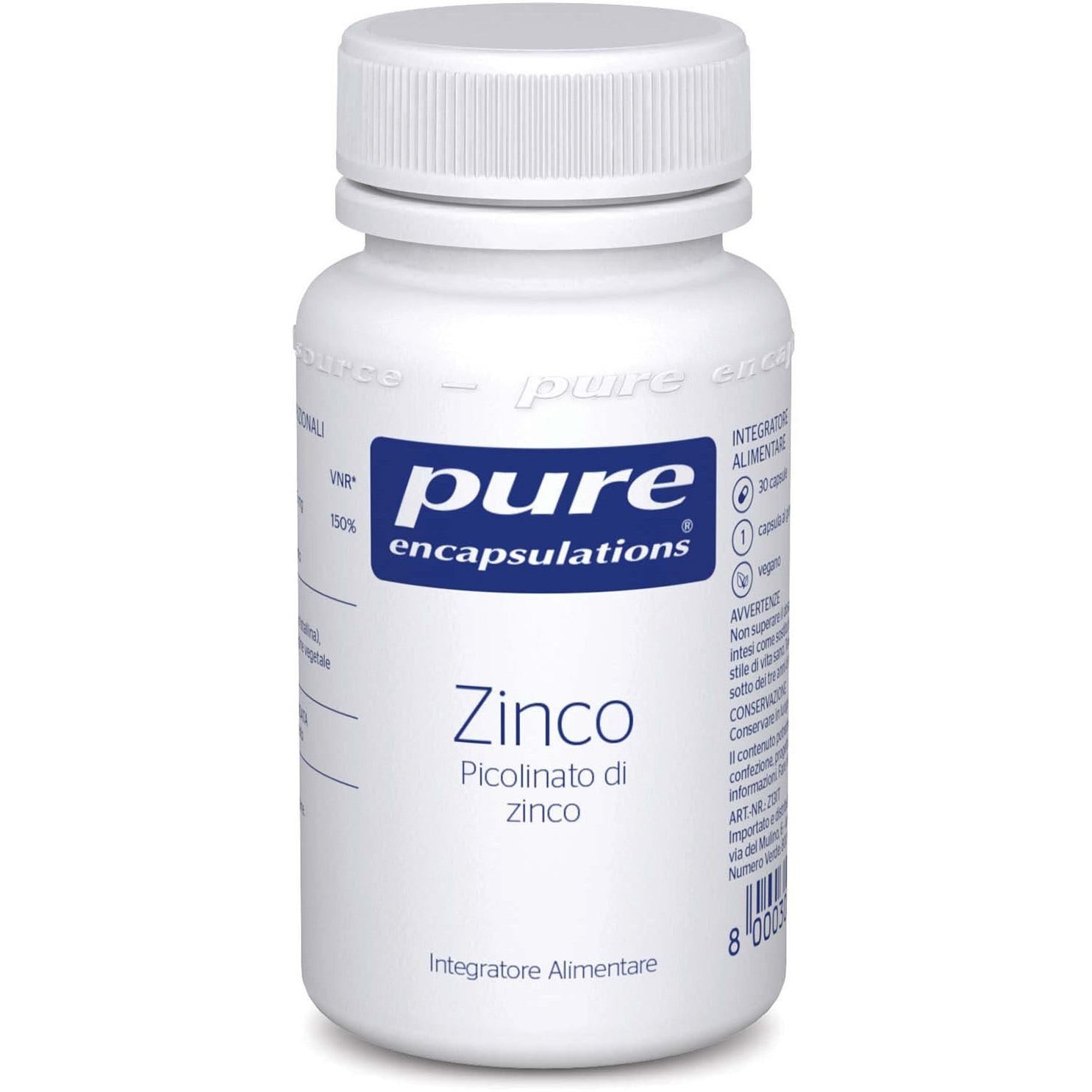 Encapsulaciones Puras Zinc 30 Cápsulas-1