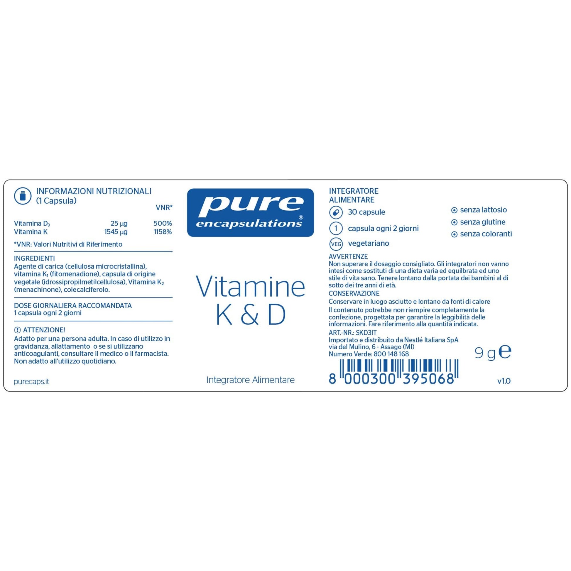 Pure Encapsulations Vitaminas K&D 30 Cápsulas-2
