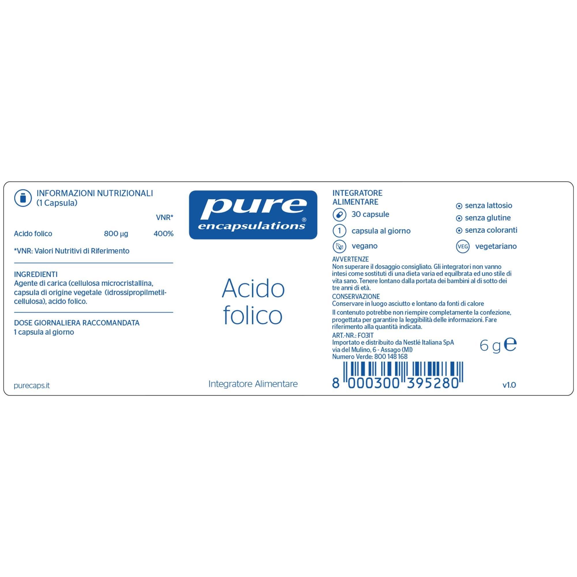 Pure Encapsulations Ácido Fólico 30 Cápsulas-2