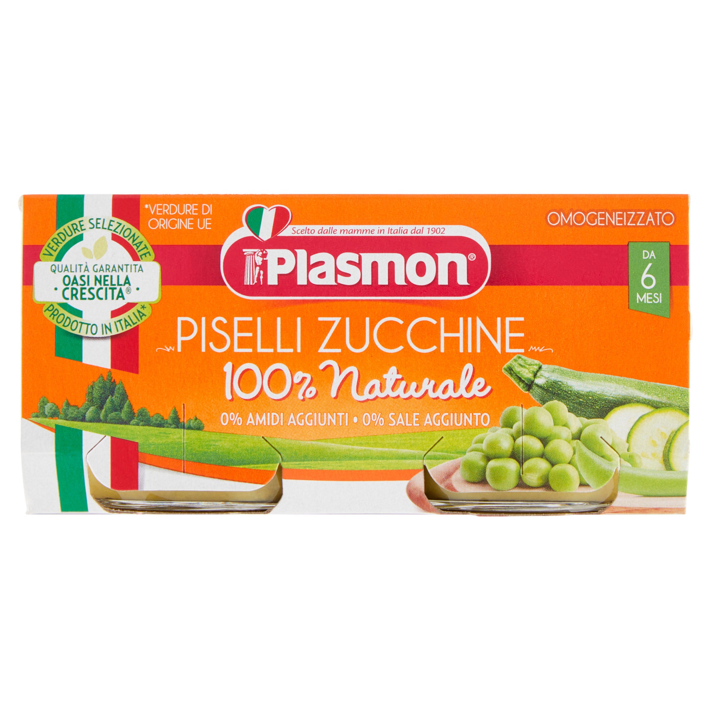 Plasmon Homogeneizado Guisantes Calabacín 6M + 2x80g-2