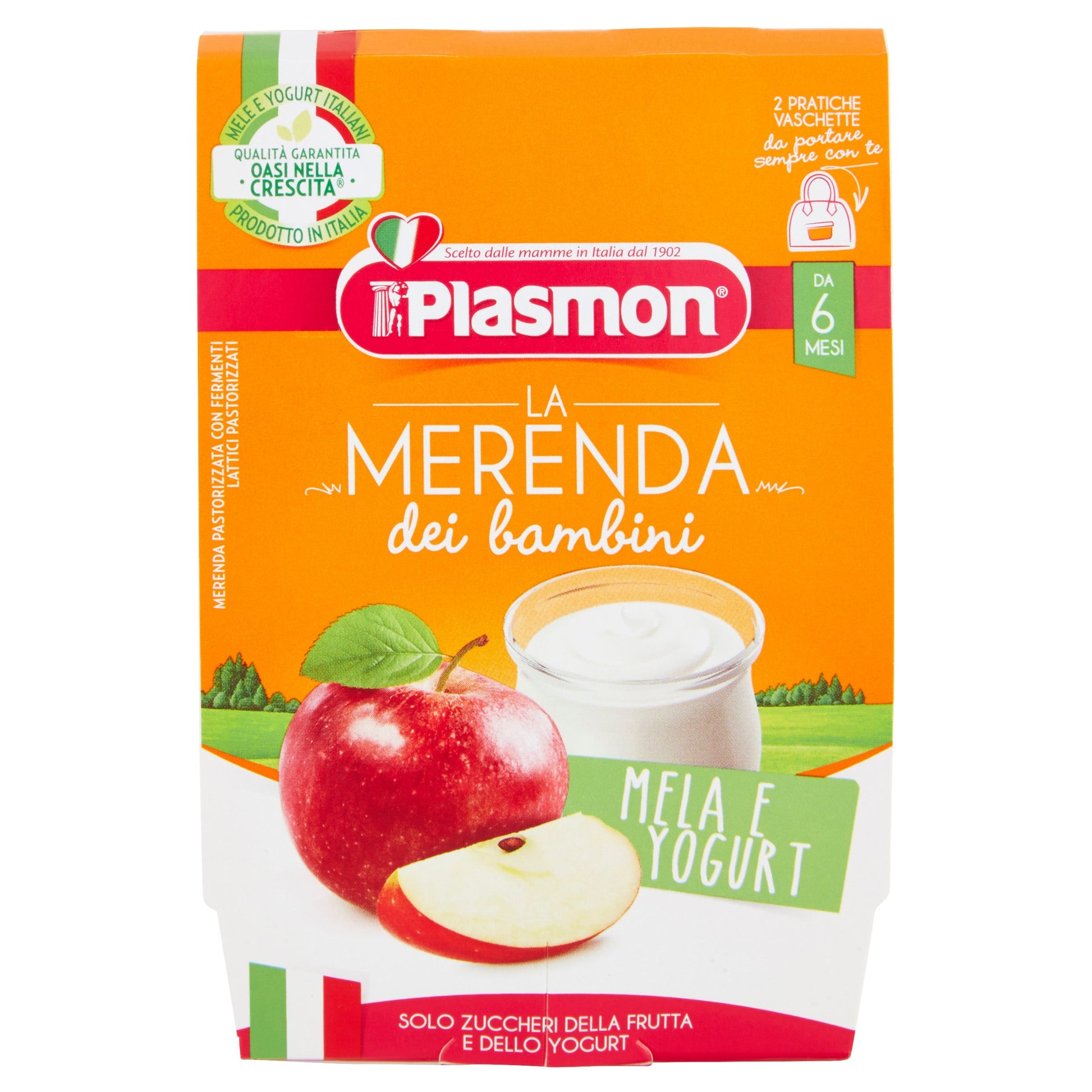 Plasmon Snack Yogur Manzana 6m + 2x120g-2