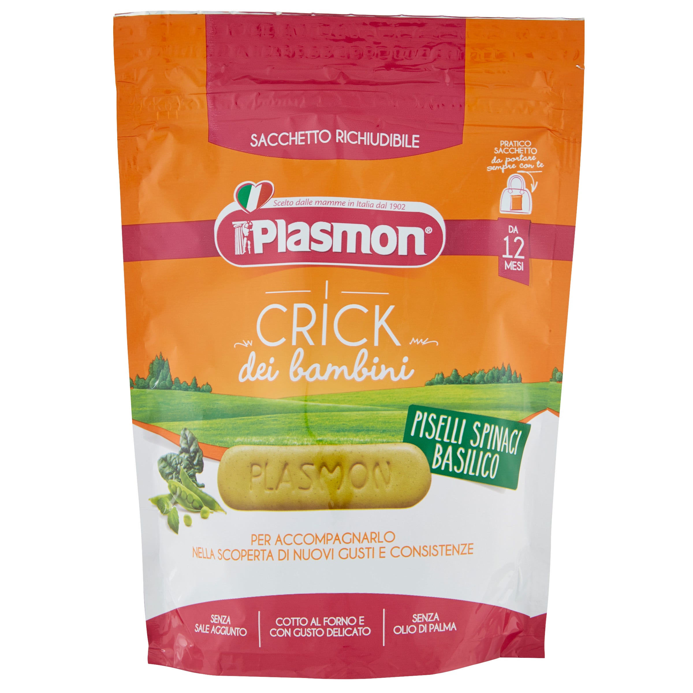 Plasmon Crick Peas Espinacas Albahaca 100g 12 Meses +-1