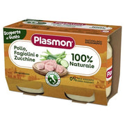 Plasmon Omogeneizzato Scoperte Di Gusto Pollo Fagiolini e Zucchine 6M+ 2x120g