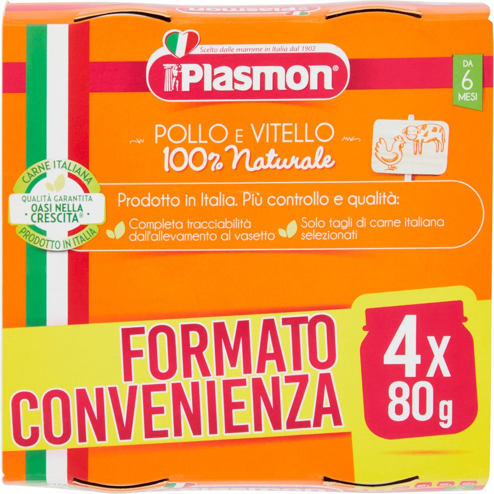 Plasmon Homogenizado Pollo/Ternera 4x80g 6Mesi+-2