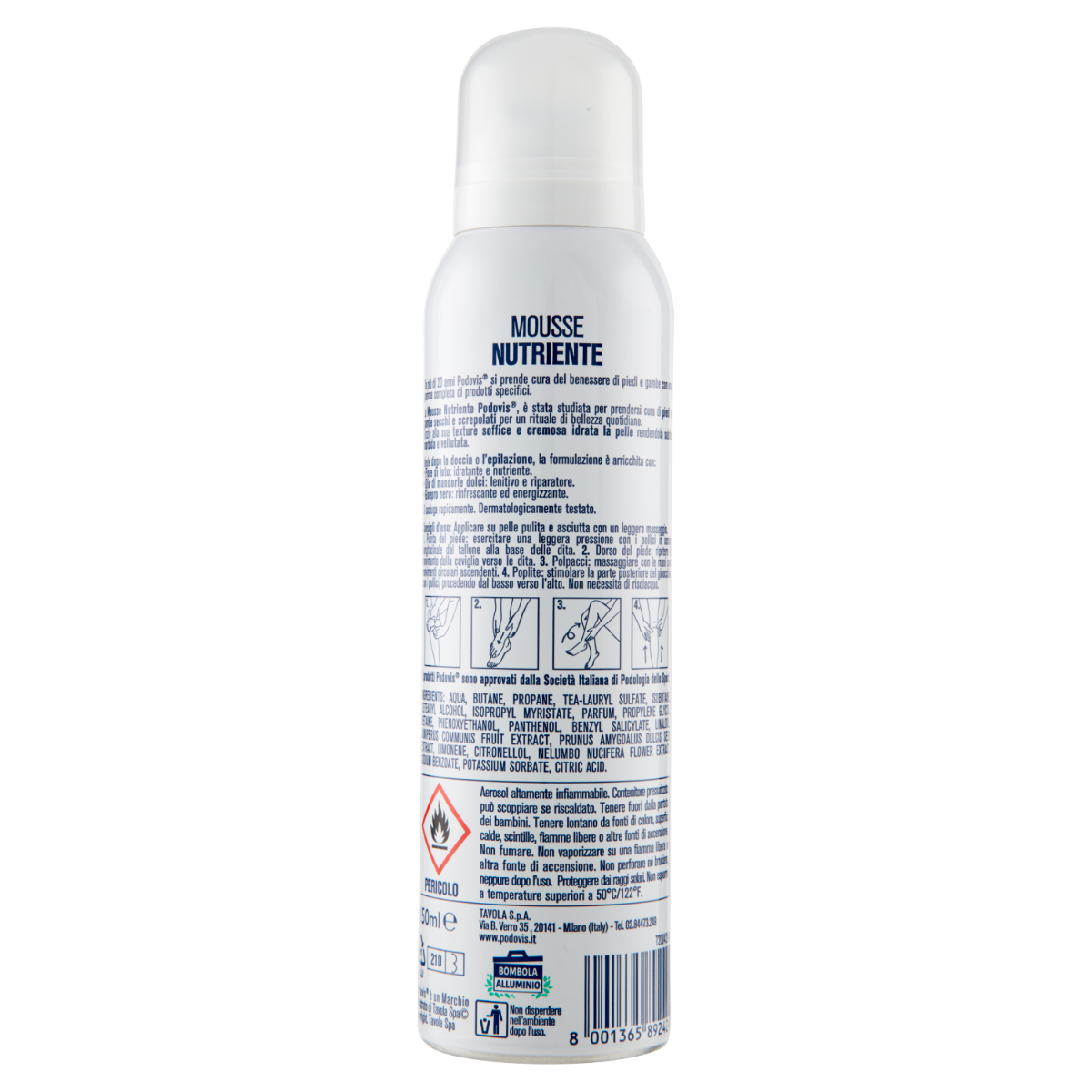 Podovis Mousse Hidratante Nutritiva Piel Aterciopelada 150ml-3
